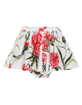 Short carnation-print poplin skirt - | Dolce & Gabbana