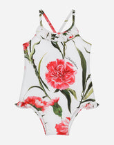 Carnation-print one-piece swimsuit - | Dolce & Gabbana