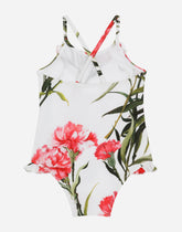 Carnation-print one-piece swimsuit - | Dolce & Gabbana