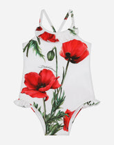 Poppy-print one-piece swimsuit - | Dolce & Gabbana