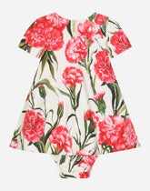 Carnation-print interlock dress - | Dolce & Gabbana