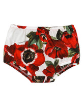 Jersey and poplin dress with bloomers and anemone print - | Dolce & Gabbana