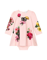 Interlock dress with bloomers and camellia print - | Dolce & Gabbana