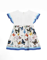 Butterfly-print poplin and jersey dress - | Dolce & Gabbana