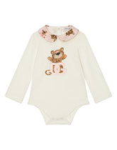Long-sleeved babygrow with baby leopard print - | Dolce & Gabbana