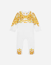 3-piece gift set in yellow majolica-print jersey - | Dolce & Gabbana