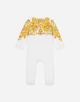 3-piece gift set in yellow majolica-print jersey - | Dolce & Gabbana