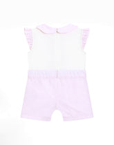 Jersey and jacquard romper suit with DG logo with patch and polka-dots - | Dolce & Gabbana