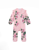 3-piece jersey gift set with rose print - | Dolce & Gabbana