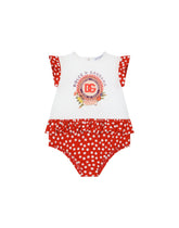 Polka-dot poplin and jersey romper suit - | Dolce & Gabbana