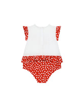 Polka-dot poplin and jersey romper suit - | Dolce & Gabbana