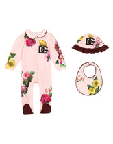 3-piece gift set in camellia-print jersey - | Dolce & Gabbana
