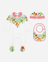 3-piece gift set in jersey with lemon and orange print - | Dolce & Gabbana