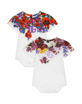 Gift set with 2 floral-print babygrows - | Dolce & Gabbana