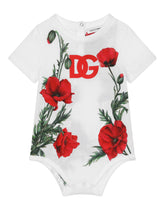 Gift set with 2 babygrows in floral-print jersey - | Dolce & Gabbana