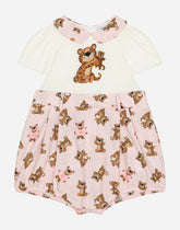 Baby leopard-print poplin and jersey romper suit - | Dolce & Gabbana