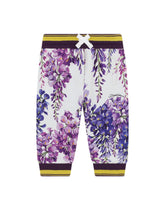 Jersey jogging pants with wisteria print - | Dolce & Gabbana