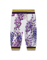 Jersey jogging pants with wisteria print - | Dolce & Gabbana