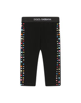 Interlock leggings with multi-colored studs - | Dolce & Gabbana