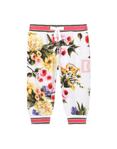Jersey jogging pants with garden print - | Dolce & Gabbana