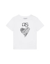 Jersey T-shirt with DG heart print - | Dolce & Gabbana