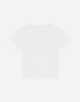 Jersey T-shirt with satin DG patch - | Dolce & Gabbana