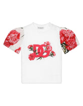 Carnation-print poplin and jersey T-shirt - | Dolce & Gabbana