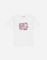 Jersey T-shirt with floral DG print - | Dolce & Gabbana