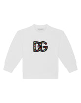 Jersey sweatshirt with multi-colored DG logo patch - | Dolce & Gabbana