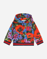 Jersey hoodie with meadow print - | Dolce & Gabbana