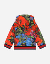 Jersey hoodie with meadow print - | Dolce & Gabbana