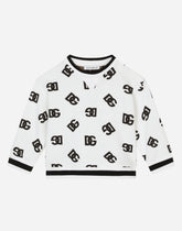Jersey round-neck sweatshirt with DG logo print - | Dolce & Gabbana