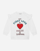 Round-neck sweatshirt with Carretto embroidery - | Dolce & Gabbana