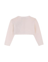 Short knit cardigan with rose patch - | Dolce & Gabbana