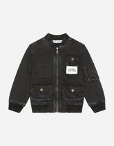 Garment-dyed stretch cotton bomber jacket - | Dolce & Gabbana