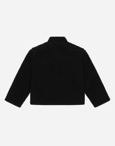 Faux fur jacket with DG patch - | Dolce & Gabbana