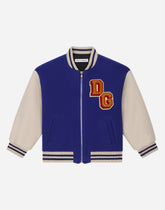 Baize bomber jacket with DG mascot patch - | Dolce & Gabbana