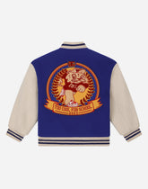Baize bomber jacket with DG mascot patch - | Dolce & Gabbana