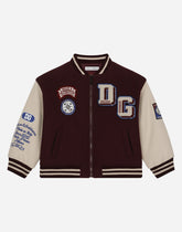 Wool blend bomber jacket with patches - | Dolce & Gabbana