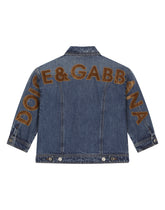 Denim jacket with logo appliqué on the back - | Dolce & Gabbana