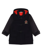 Cordura and baize duffel coat with logo patch - | Dolce & Gabbana