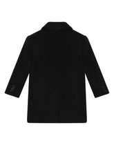 Single-breasted baize coat with DG logo - | Dolce & Gabbana