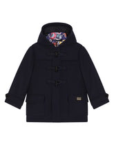 Wool duffel coat with detachable stickers-print gilet - | Dolce & Gabbana