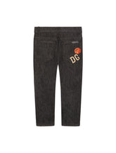 BLACK STRETCH JEANS WITH DG BASKET PATCH - | Dolce & Gabbana