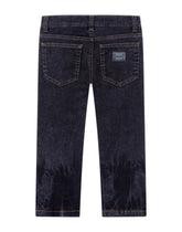 Regular-fit stretch flocked denim jeans - | Dolce & Gabbana