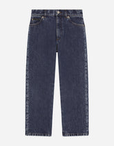 5-pocket denim pants with Dolce&Gabbana logo - | Dolce & Gabbana