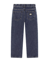 5-pocket denim pants with Dolce&Gabbana logo - | Dolce & Gabbana