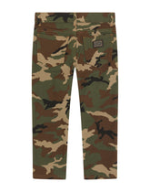 Denim and camouflage five-pocket pants - | Dolce & Gabbana