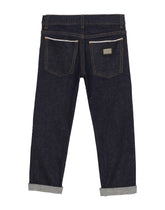 5-pocket stretch denim jeans with logo tag - | Dolce & Gabbana