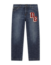 5-pocket denim jeans with DG patch - | Dolce & Gabbana